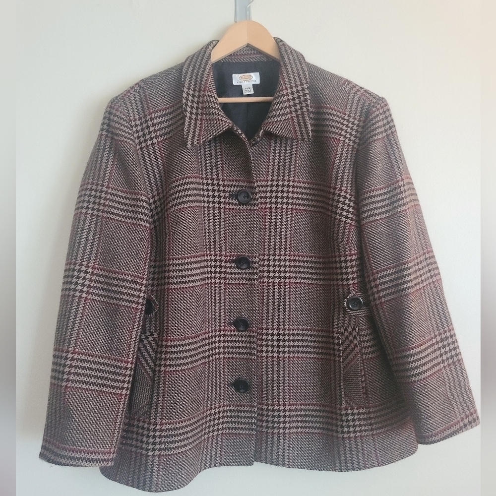 Talbots 100% wool herringbone pea coat size 24W